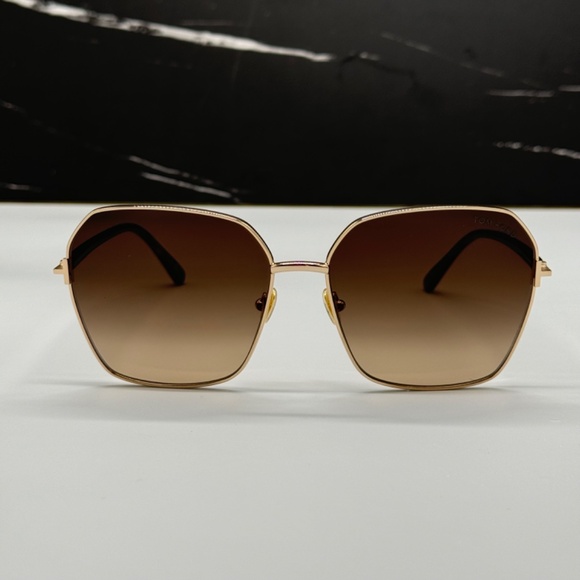Tom Ford Gold and Brown Sunglasses - Picture 5 of 11